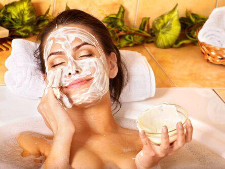 Natural homemade facial masks at home .