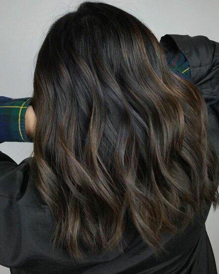 Dark Brown Hair with Barely There Highlights #darkbrownhair